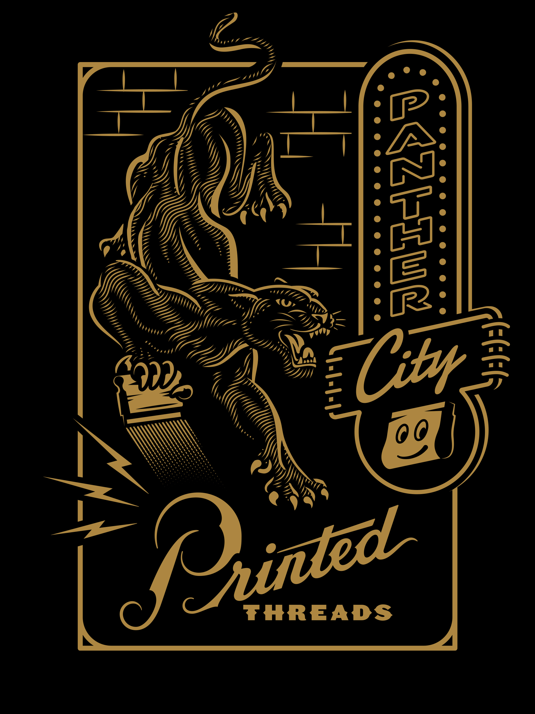 Printed Threads Panther Design